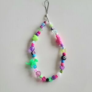 Dinosaur Beaded Phone Charm 90s Y2k Kidcore